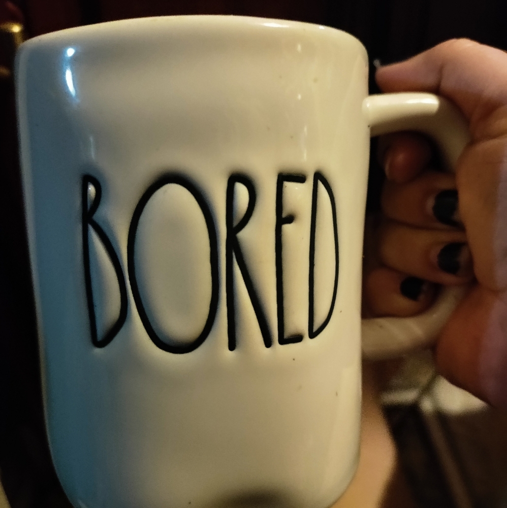 Rae Dunn white bored mug
